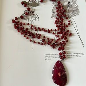 La Designer Keren red beaded necklace